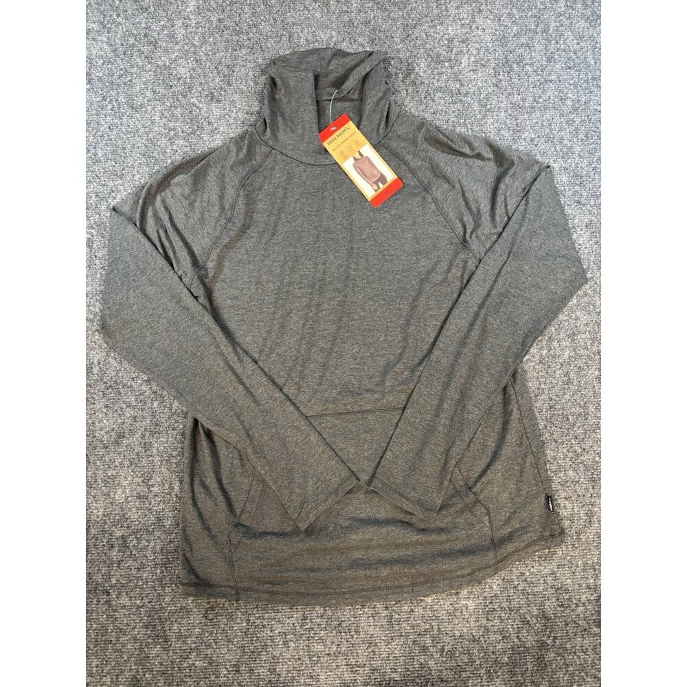 Eddie Bauer Women's Active Funnel Neck Long Sleeve Top Pullover, Charcoal, Med